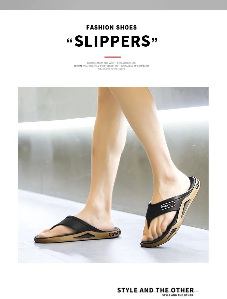 2026 Sommer Herren Flip-Flops Sport Outdoor Mode & Trend Bequeme Strand-Sandalen Herren Freizeitschuhe Haus-Flip-Flops Hausschuhe – Detail 2