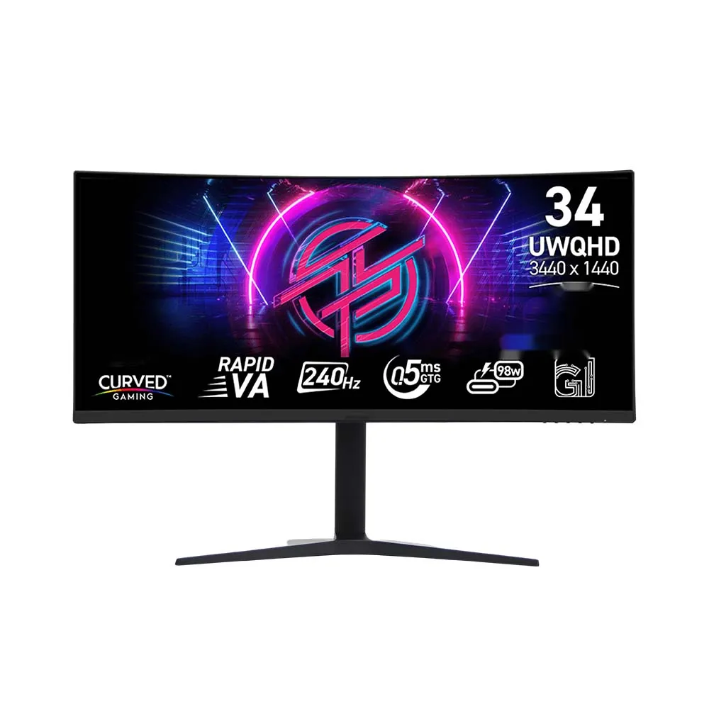 

New High Quality 34" Curved 3440x1440 Ultra-Wide VA Panel Gaming Monitor with 180Hz and 99% SRGB 240hz Gaming Monitor