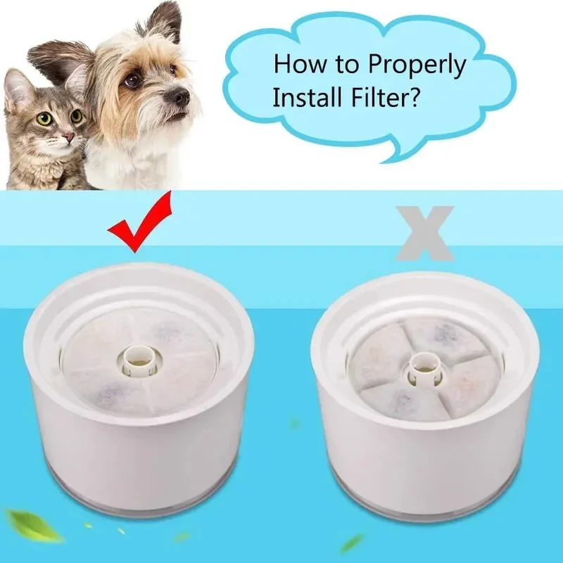Replacement Activated Carbon Filter For Cat Water Drinking Fountain Replaced Filters For Pet Dog Flower Round Fountain Dispenser gallery 5