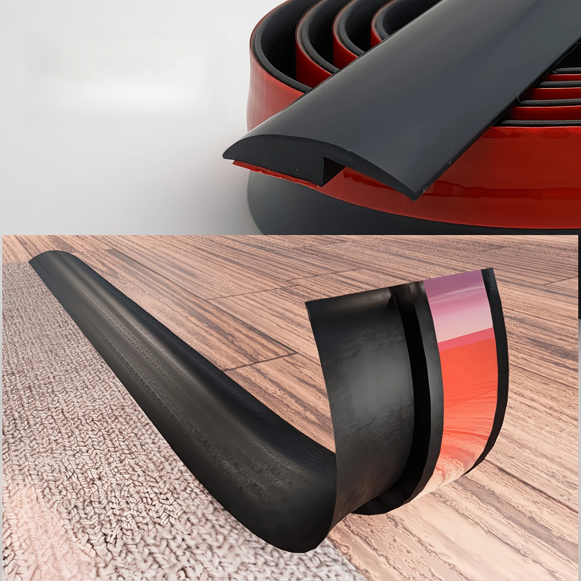 1PC Floor Transition Strip Self-Adhesive Carpet,Composite Board Transition Cover, Edge Trim, Floor Line Cover, Gap Sealing