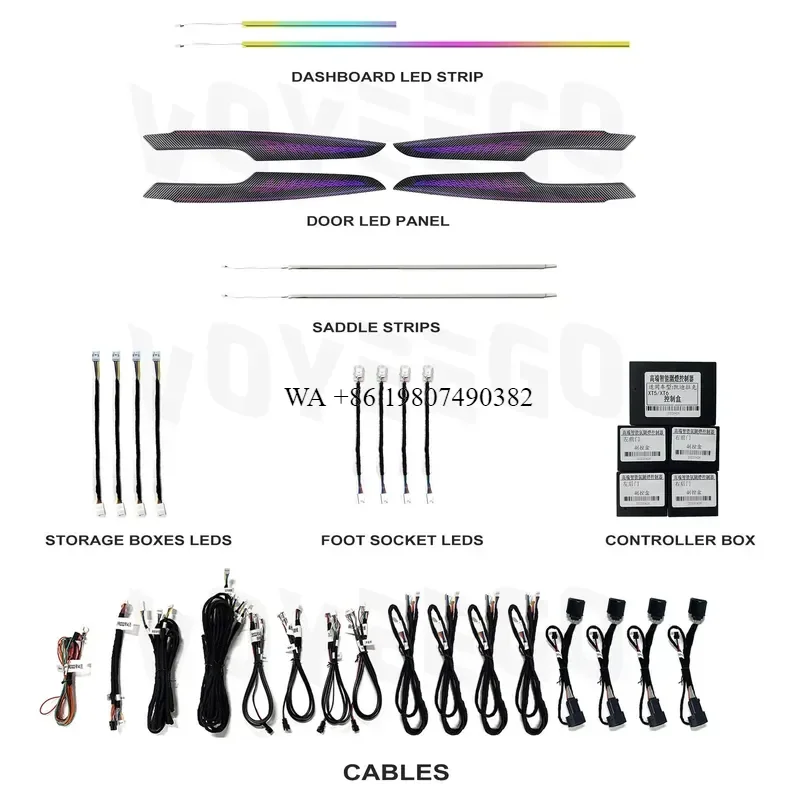 wmwmnu for XT5 XT6 2016-2024 Car Ambient Lighting LED Upgrade Interior Atmosphere Light Chasing the Wind Effect MCX
