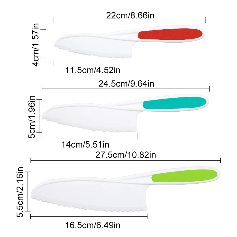 Three Piece Set Of Kids Cake Cutter Vegetable Cutting Knife Plastic Fruit Knives Children DIY Peeler Tools Kitchen Accessories