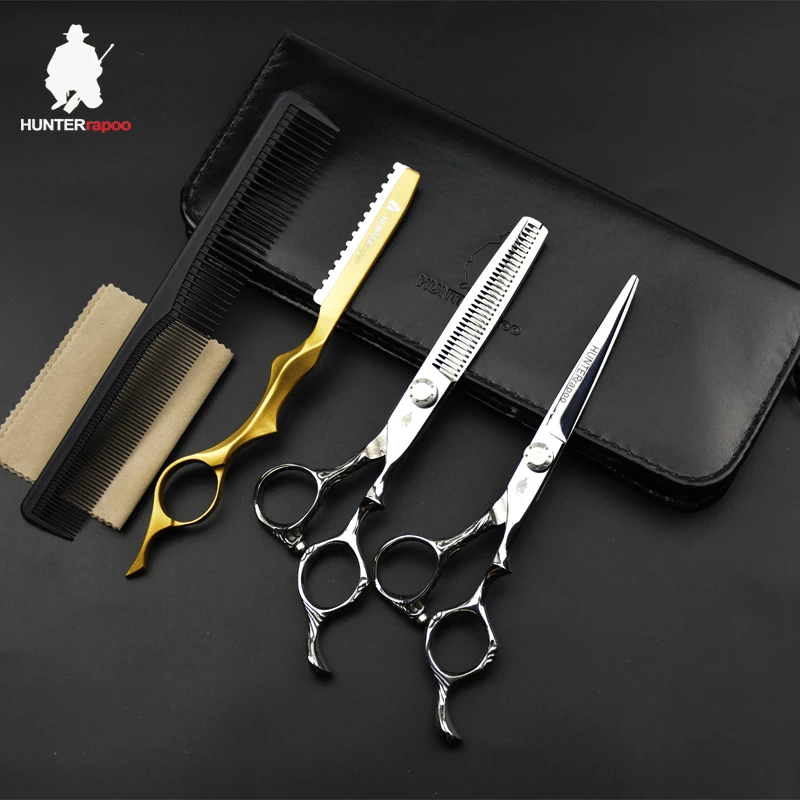 

6" Inch Barber Scissors Kit Thinning Shears For Haircut HT9141 Barbershop Tools Hair Shears Hairdressing Salons Styling Tools