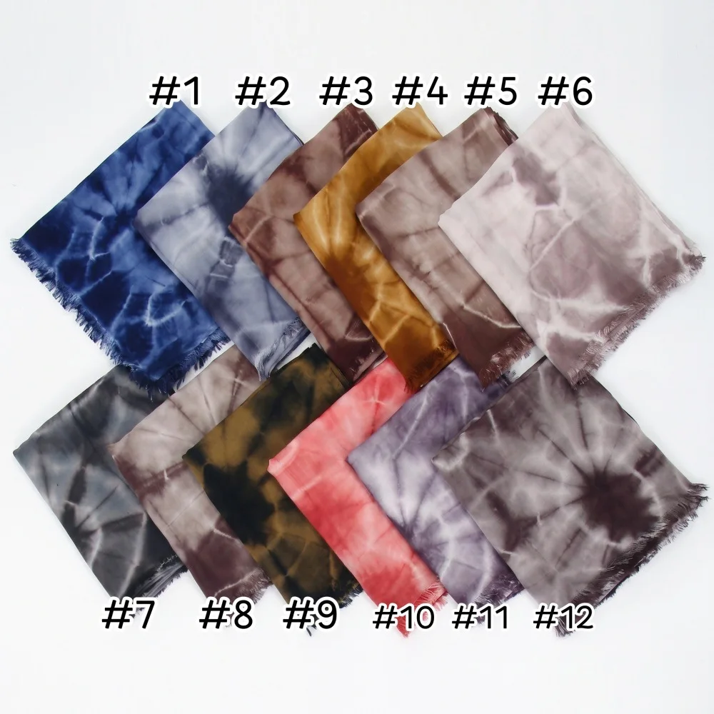 Fashion Dubai Arab Shawl Long Dusty Dye Geometric Pattern Fringes Muslim Hijab