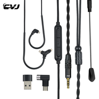 CVJ-HATO 2 interchangeable plug 3.5/Type-C gaming headset headphone cable 0.78mm with microphone about 2 meters long
