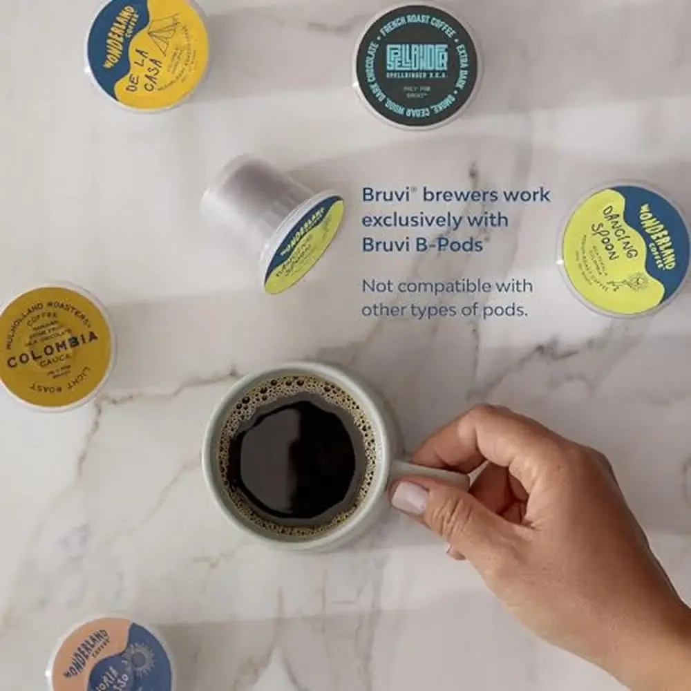 7-in-1 Coffee System-Bruvi Brewer Espresso Cold Brew Infused Coffee Hot Water Touch Screen Removable Tank