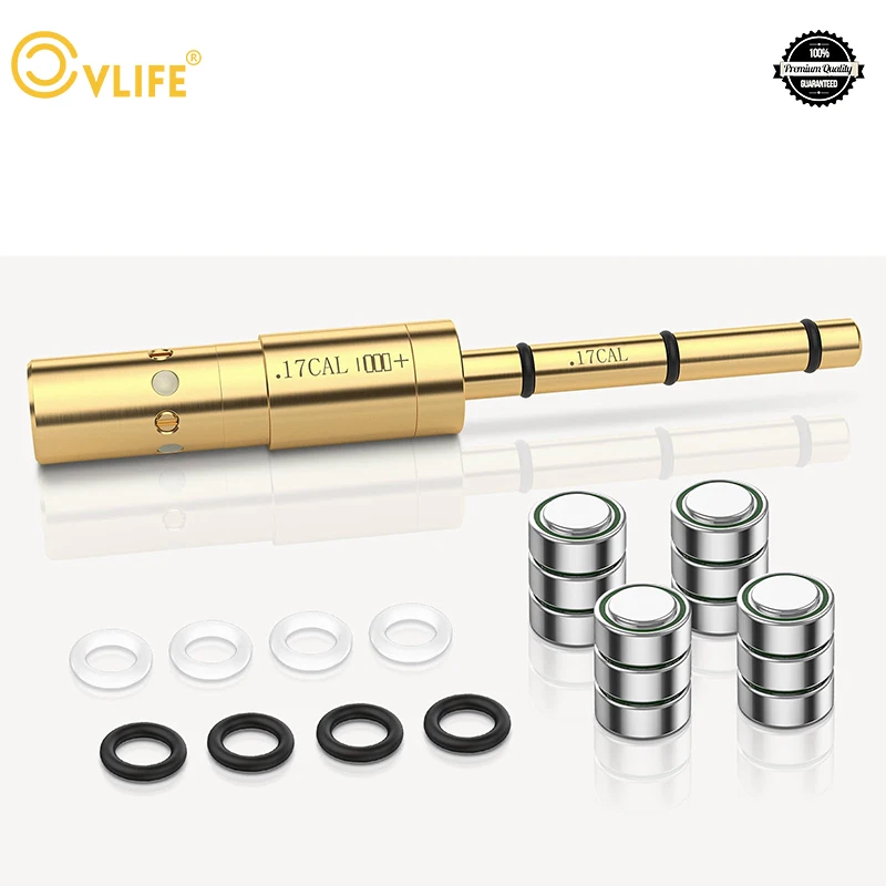 

CVLIFE Boresighter 7HMR/.177 Cal Laser Bore Sight End Barrel with 4 Sets of Batteries and Spare O-Rings For Pistol Rifle Shotgun