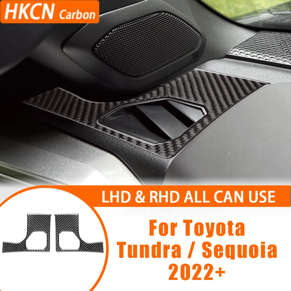 

For Toyota Tundra Sequoia 2022+ Car Accessories Carbon Fiber Dashboard Air Vent Outlet Panel Interior Decals Cover Trim Sticker