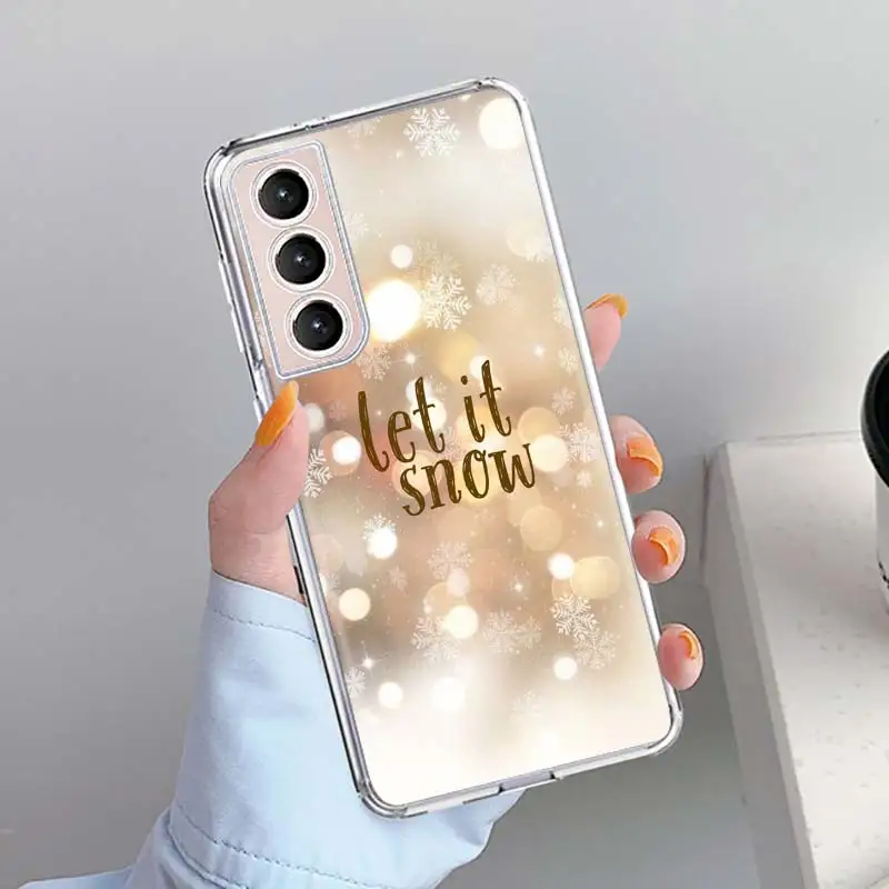 Cute Winter Snow Phone Case Shell for Samsung Galaxy S22 S23 S24 S25 Ultra S21 FE S20 Plus S10 + S25Edge Soft Pattern Coque Sams