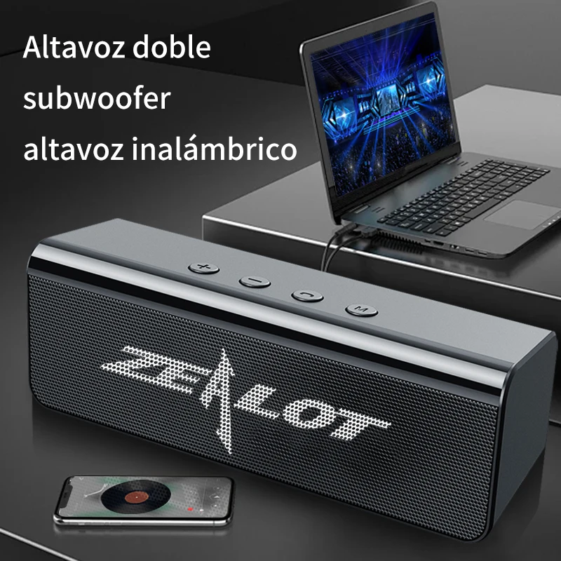 zealot-altavoz inalambrico portatil para exteriores subwoofer tws bateria de 1800mah estereo fuerte graves potentes cable de carga