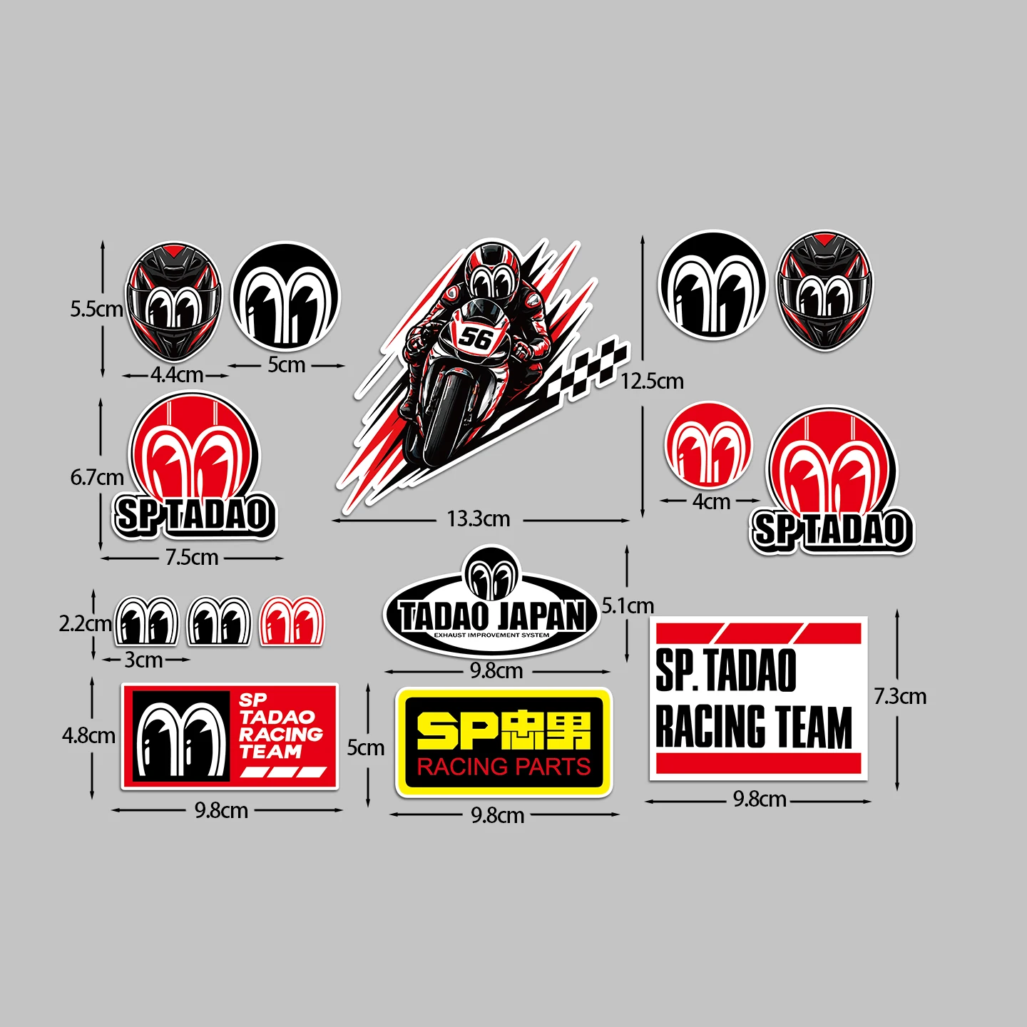 Moto Reflective Stickers Waterproof Motorcycle Body Helmet Vinyl Decor Accessories Decals for SP TADAO RACING TEAM Moon Big Eyes