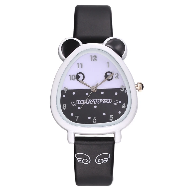 Hamster Shaped Dial Quartz Wrist Watch with PU Leather Strap Cute Cartoon Watches Accurate Durable Comfortable Cute Cartoon