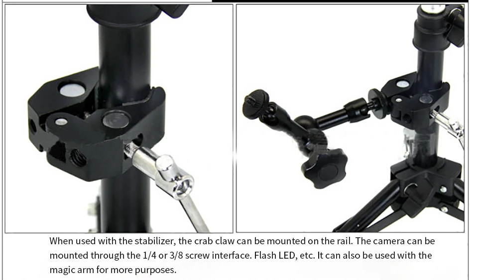 Super Clamp Mount Halter mit Stativ Kugelkopf Adapter für Gopro für Insta360 DSLR Monitor LED Blitzlicht Kamera Röhren halterung – Detail 17