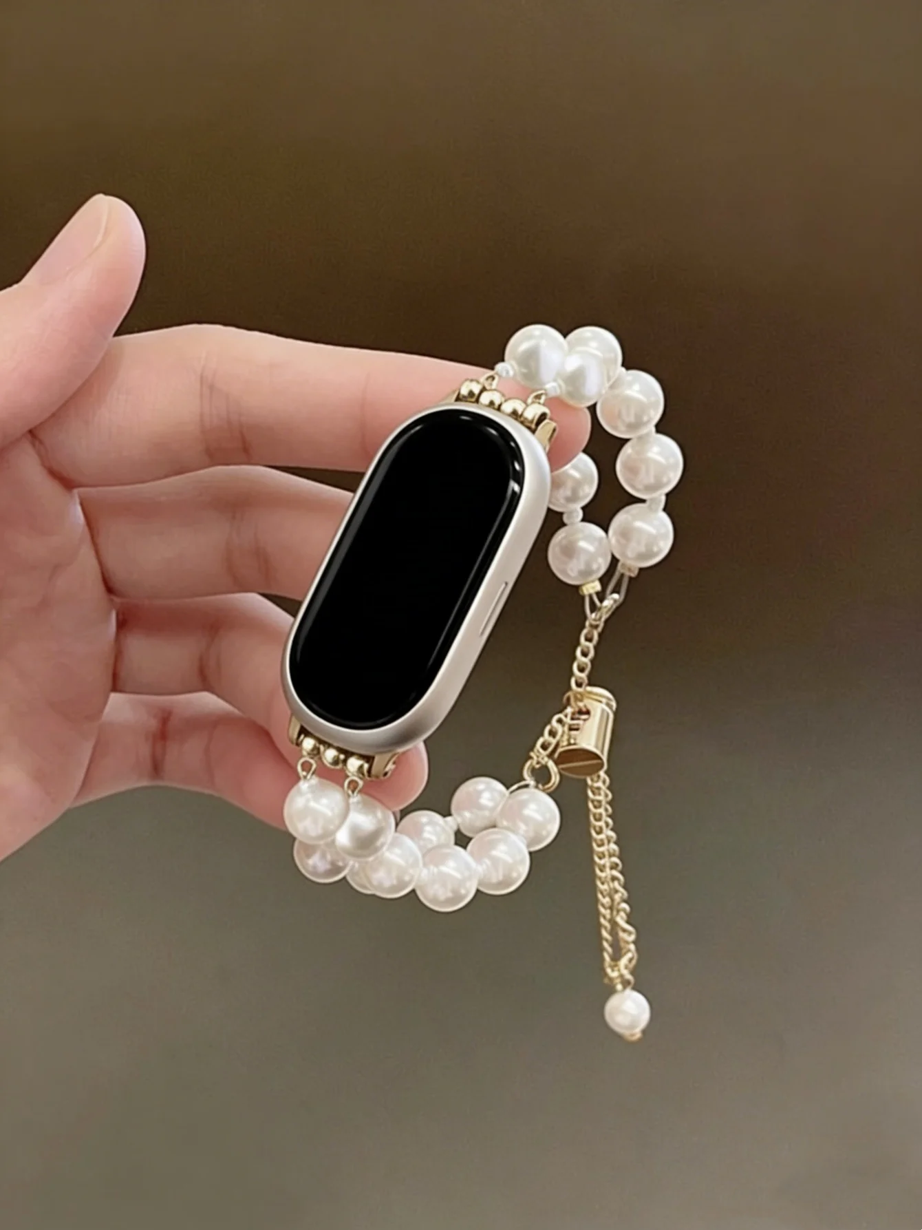 Fashion Beads Correa For XIAOMi Band 10 9 8 Strap Metal Link Bracelet NFC Wristband Accessories