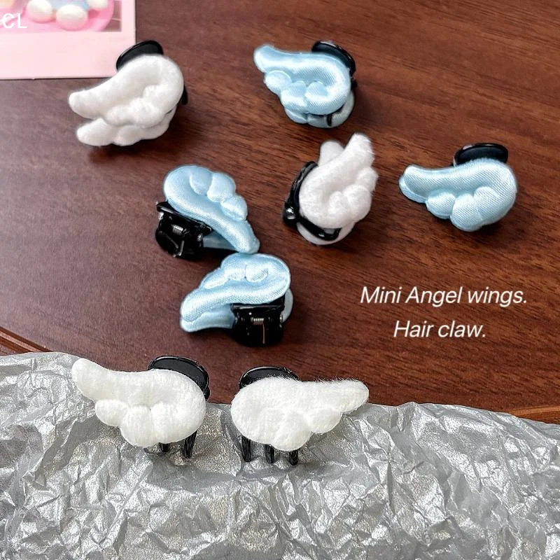 2/5/10Pcs Plush Angel Wing Hair Claw Women Mini Bangs Side Hair Grip Headdress Headwear Hair Clip Ornaments Cute Wing Hairpins