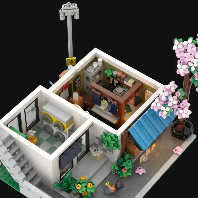 Moc ビルディングブロックストリートビューモデルガーデンアパートビルディングテクノロジーモジュラー子供のギフトおもちゃ DIY セットアセンブリ