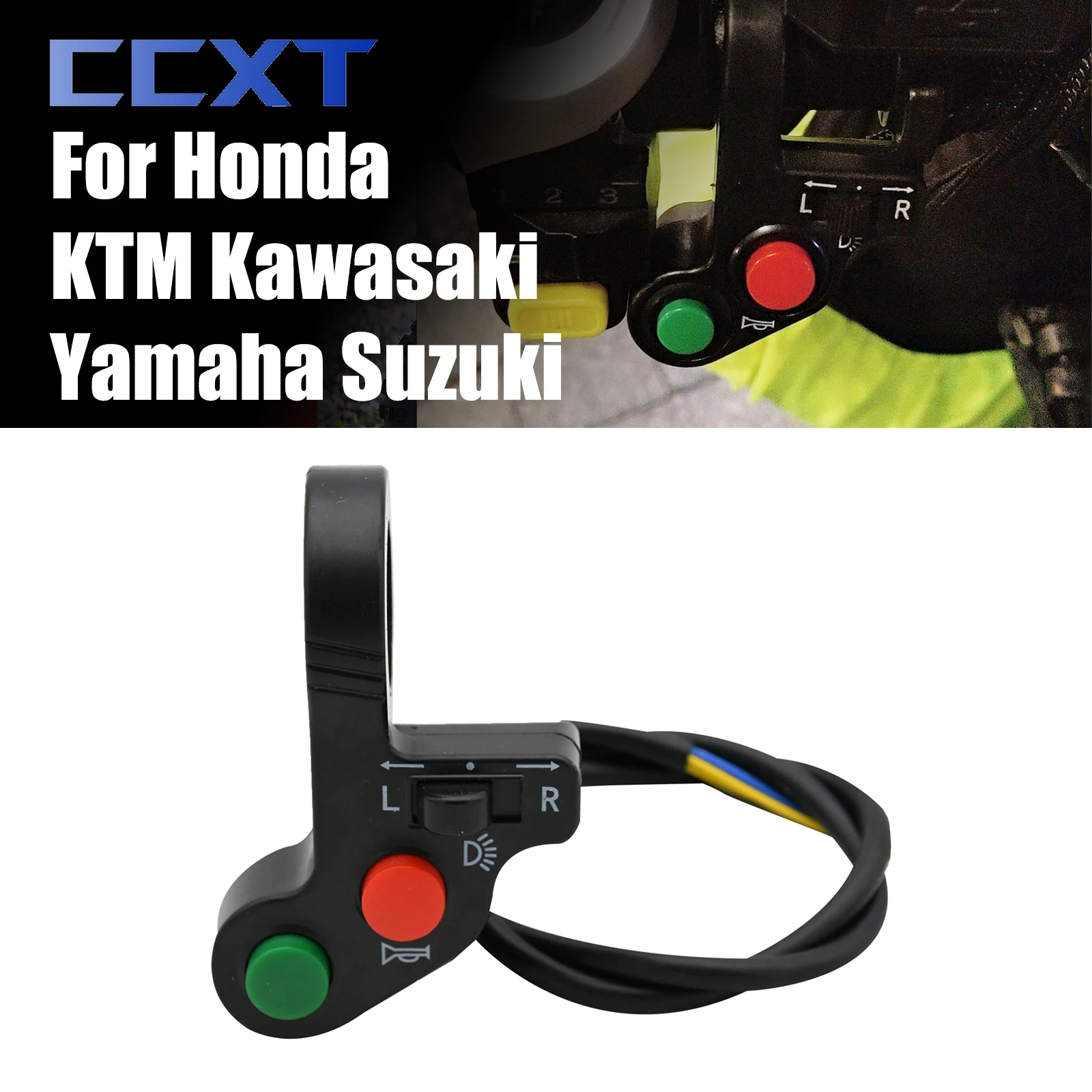 

Motorcycle Bike Scooter Switch Horn Turn Signals ON/OFF Button Light Switch For KTM Kawasaki ATV Honda Yamaha 22mm Handlebar