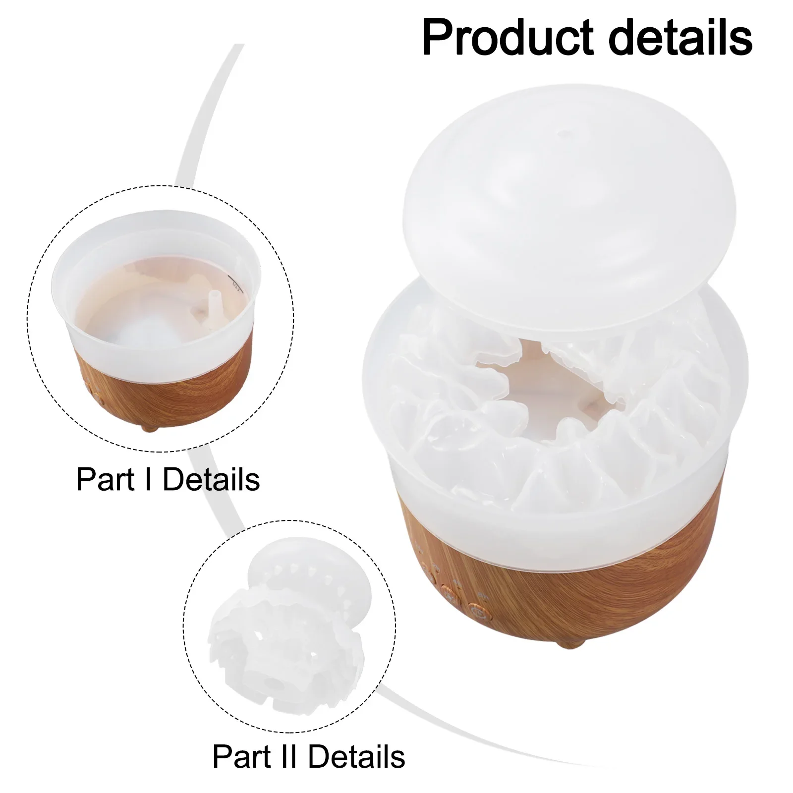 Relaxing Raindrop Humidifier  Aroma Lamp Light with 7 Colors  Create Serene Environment  Suitable for Any Space