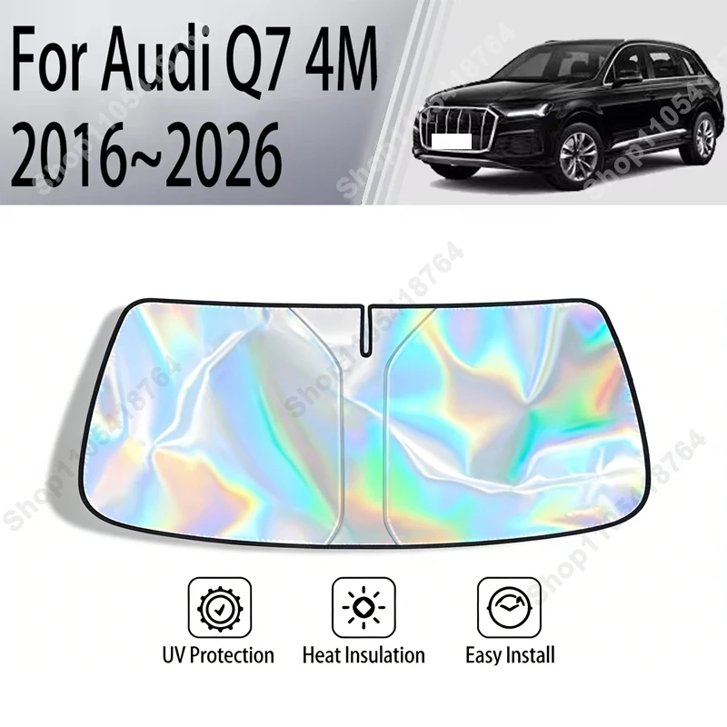 UV Reflective Heat Protection Foldable Front Windshield Sunshade For Audi Q7 4M 2016-2026 Custom Car Interior Accessories 2017