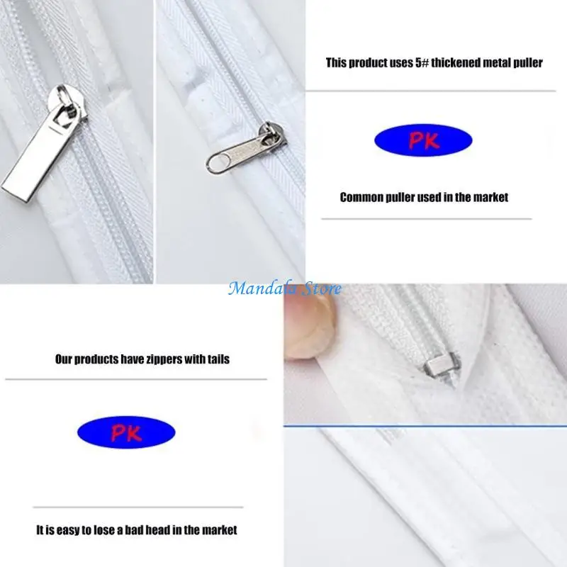 

U2JC 10Pcs Set Breathable Clothes Protector Bags With Zippered Convenient for Seasonal Storage of Suits and Dresses