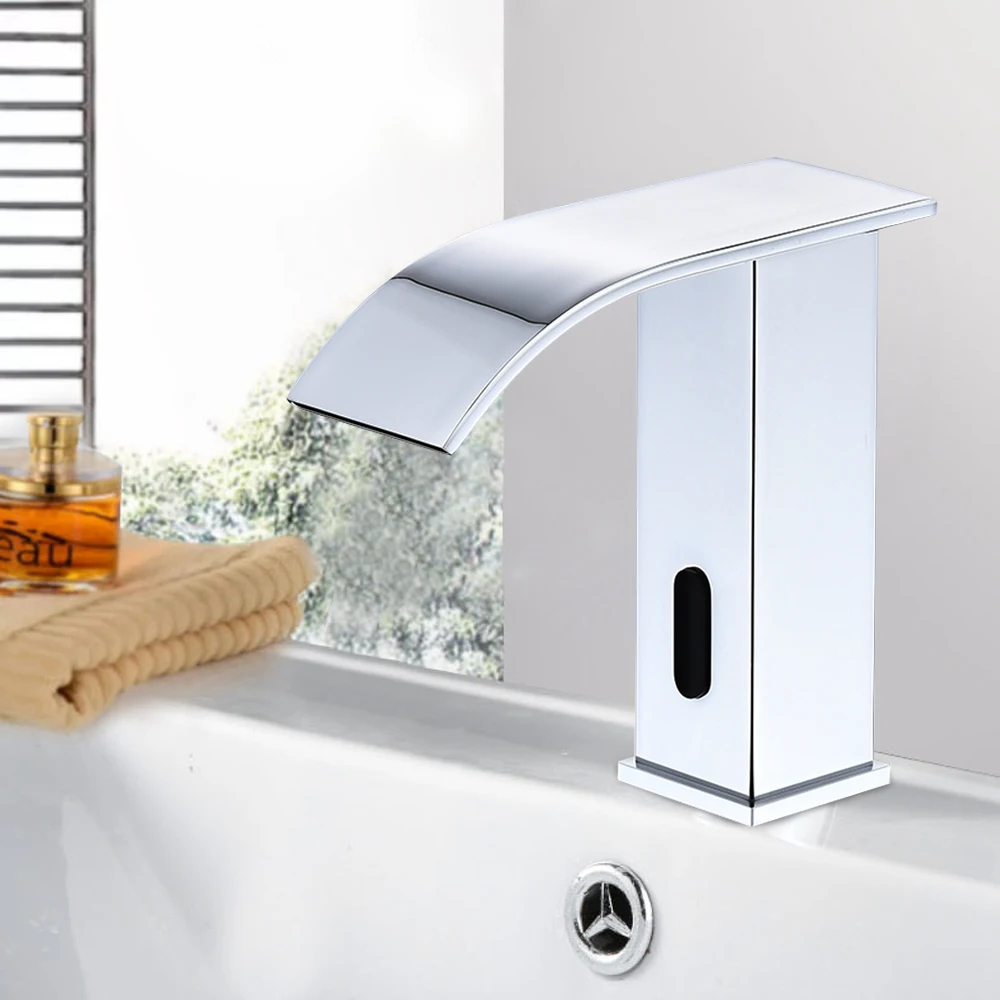 

Basin Faucets New Automatic Hands Touch Free Sensor Bathroom Sink Tap Basin Cold Water Faucet