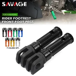 Front Footrest Foot Pegs Pedal For KAWASAKI Z900 Z750 Z650 Z300 Z250 Z125 VERSYS 650 1000 X300 NINJA 250 300 ZX14R Rider Footpeg