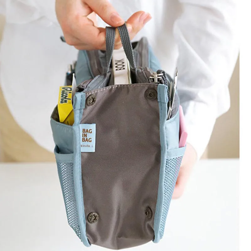 

Korean Version Multifunctional Folding Storage Bag with Double Zippers Large Capacity WOMEN'S Portable Makeup Bag Storage Bag