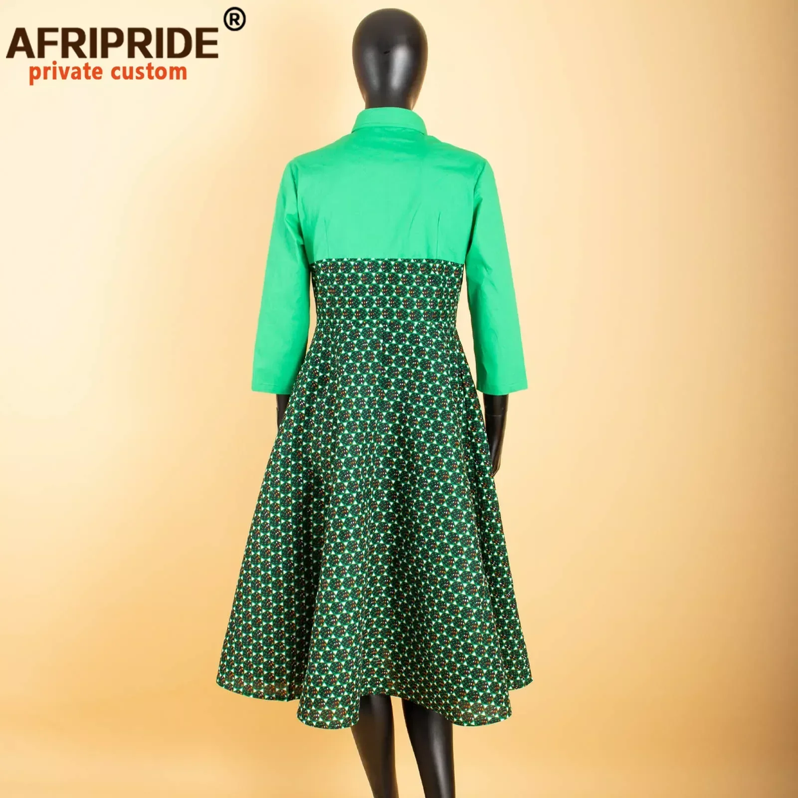 2024 African A Line Dresses for Women Crop Top Print Dress Casual Party Outfit Dashiki Clothing Wax Cotton AFRIPRIDE A1925042
