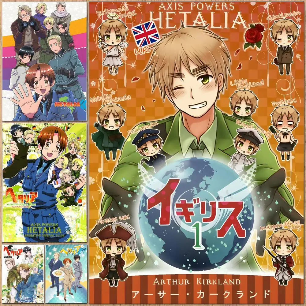 Popular Hetalia Axis Powersed Poster HD impermeable autoadhesivo arte de pared aplicación multiescena