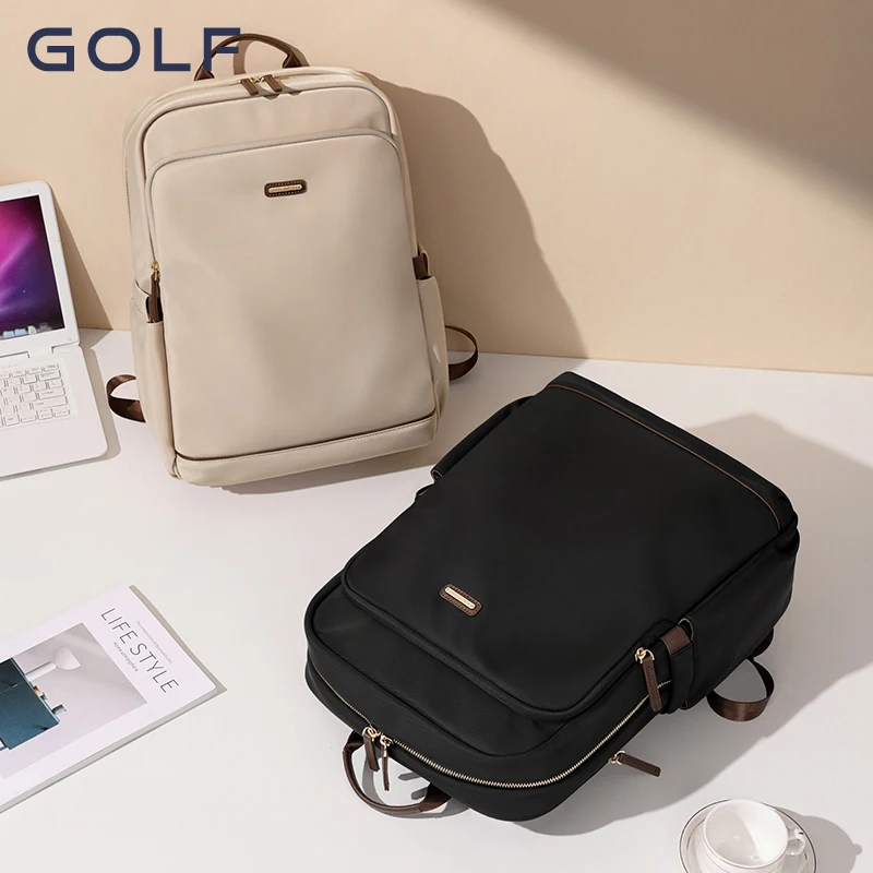 GOLF backpack for women, casual commuting, large capacity computer backpack, fashionable travel, college student backpack