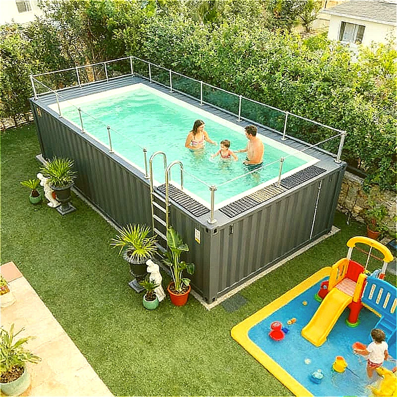 Container Swimming Pool Stainless Steel Shipping Container Pool Above Ground Villa Garden Outdoor Entertainment Summer Custom