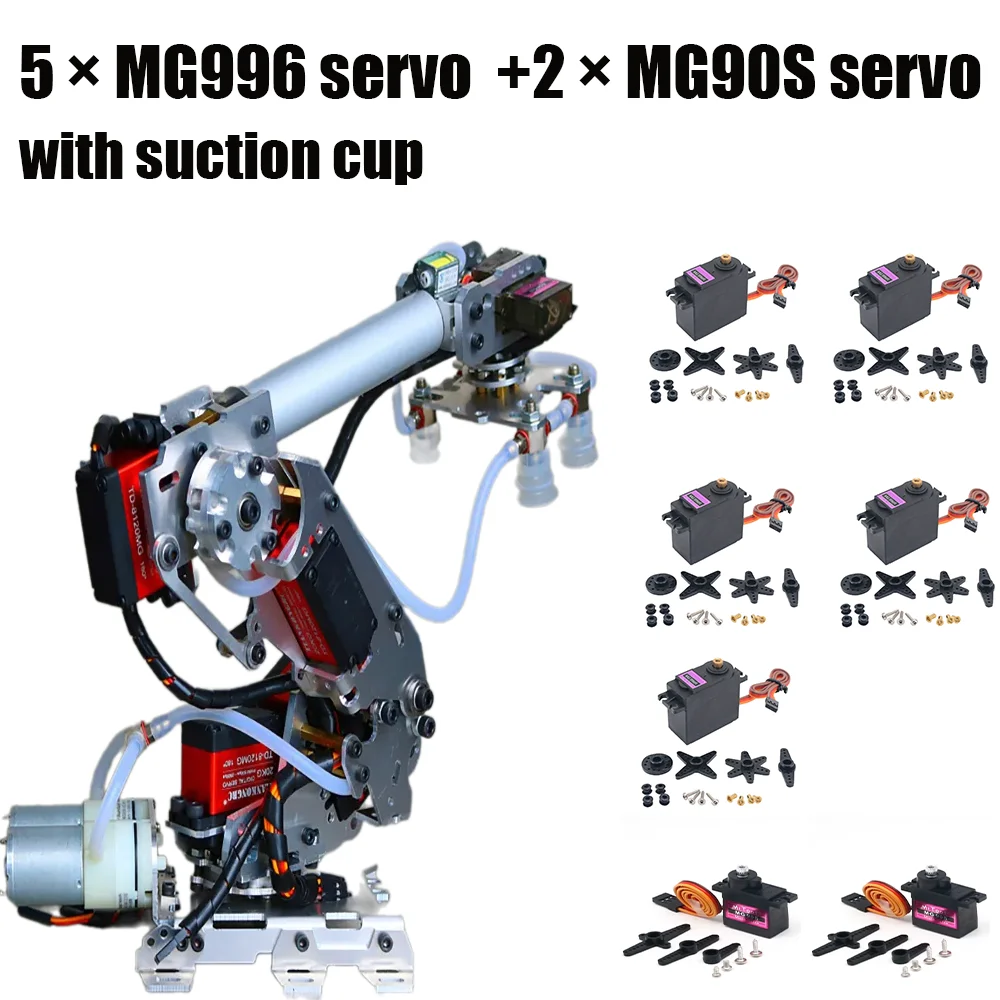 7축 조작 로봇 팔 대형 흡입 공기 펌프 20Kg 25Kg 서보 로봇 아두이노 프로그래밍 가능한 로봇 팔 모델