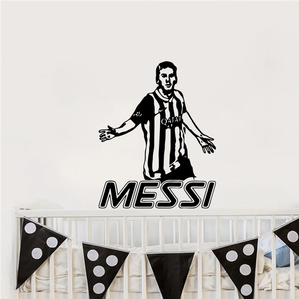 

1 pc messi soccer player Wall Sticker Removable Wall Stickers Diy WallpaperWall Sticker Pvc Removable For Kids Rooms Decoration