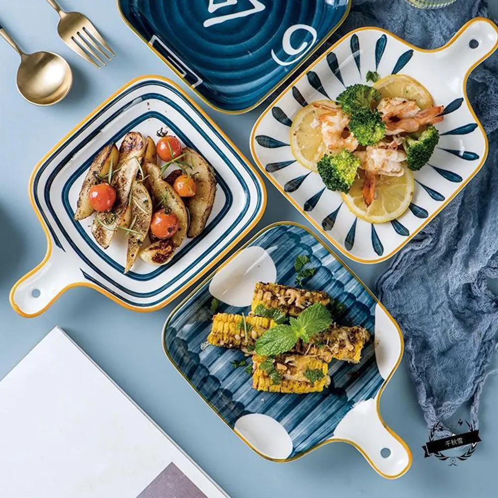 

Ceramic Plate Nordic Oven Safe Simple Design Food Container Microwave Safe Dinner Plate Versatile Salad Dish Lightweight