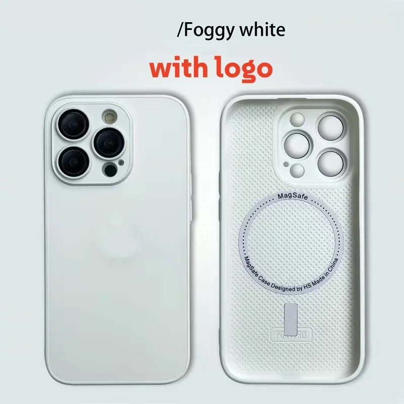 Magnetic AG Frosted Glass Phone Case Suitable For IPhone 16 Pro Plus with Logo Magsafe Iphone 15 14 13 12 Pro Max Phone Cover