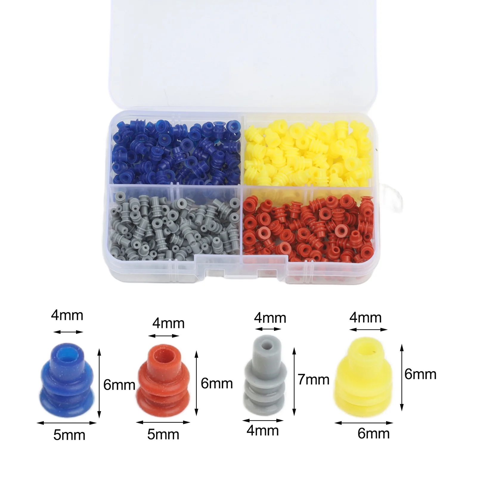 400PCS Auto Connector Rubber Seal Silicone Cable Wire Seals Waterproof Dust For Proof Kit Wire Connectors