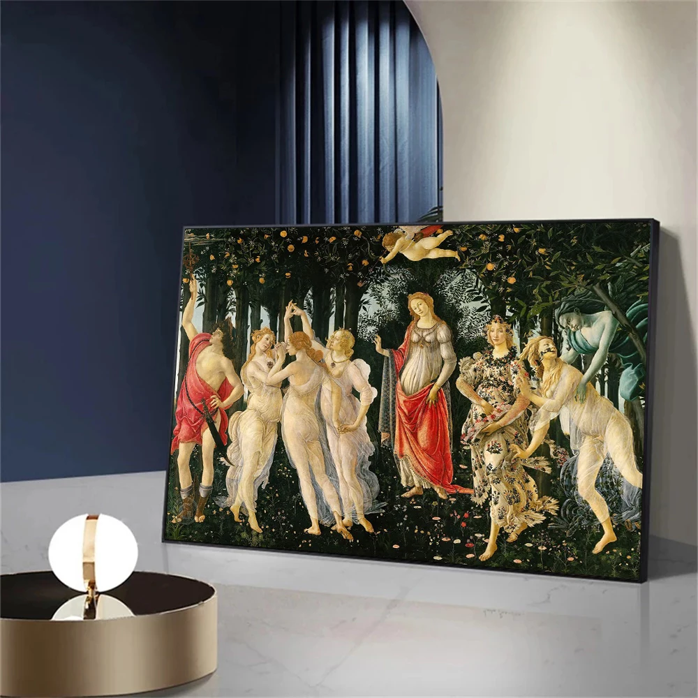 Classic Goddess Oil Painting Retro Group Portrait Poster Famous Art Works Canvas Painting Wall Art Home Decoration Aesthetic