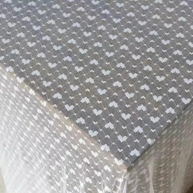 Telas de encaje elástico con corazón de amor, 150cm de ancho, parte superior ahuecada, velo de boda, falda, ropa, accesorios de decoración DIY, tela de costura