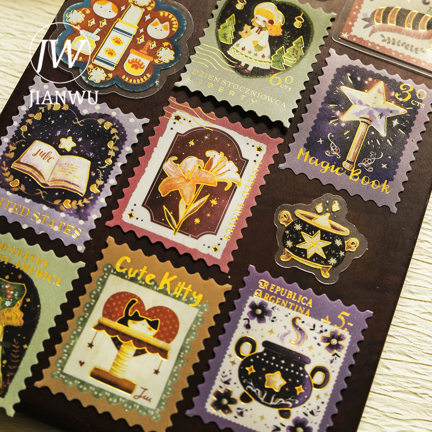 JIANWU Fantasy Diary Series Vintage Dream Flower Character Landscape Material Collage PET Sticker Creative Journal Stationery