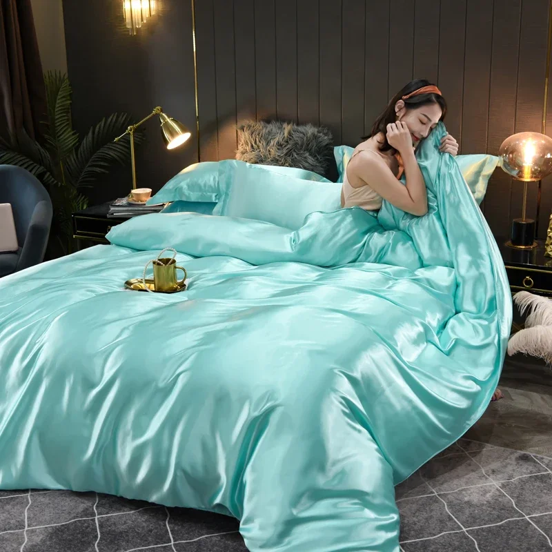 2025 Exclusive Washed Silk Bed Set: Pure Solid Tone, Tencel - Feature, Matching Any Bed Size You Could Want