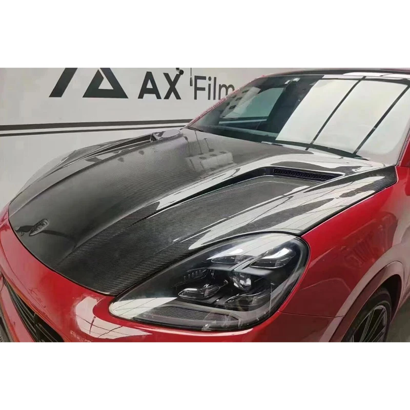 

For Porsche Cayenne 2018-2023 9Y0 Carbon Fiber Hood Dry Carbon 9YA Techart Front Bumper Upgrade