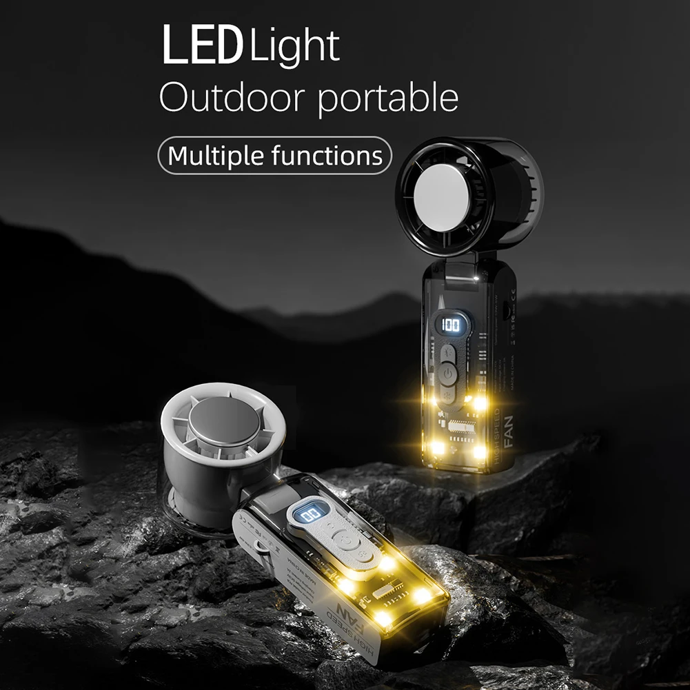 Портативный ручной турбовентилятор «три в одном» для быстрого охлаждения, регулируемая скорость, упаковки льда, сложенные вентиляторы со светодиодной подсветкой, 3 шт./компл.