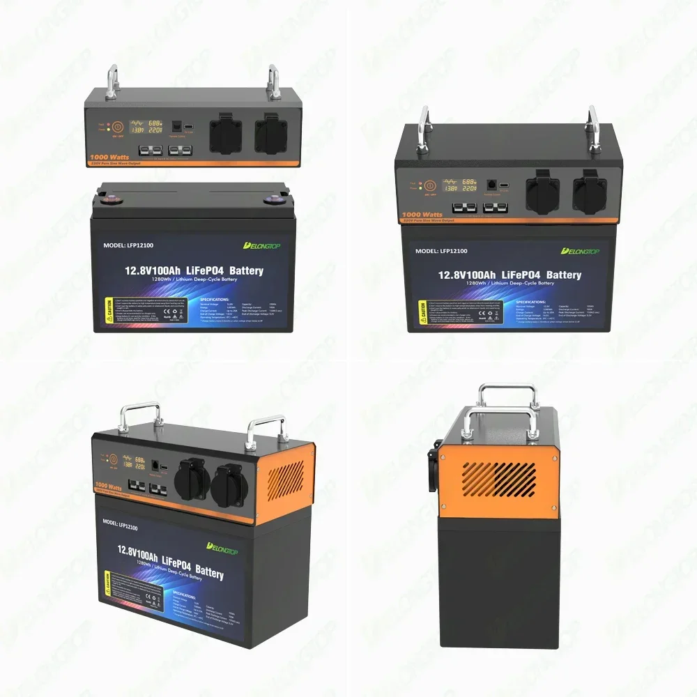 12V 100Ah New Outdoor Portable Station Lithium Battery Solar Battery With 1000w 1KW Inverter