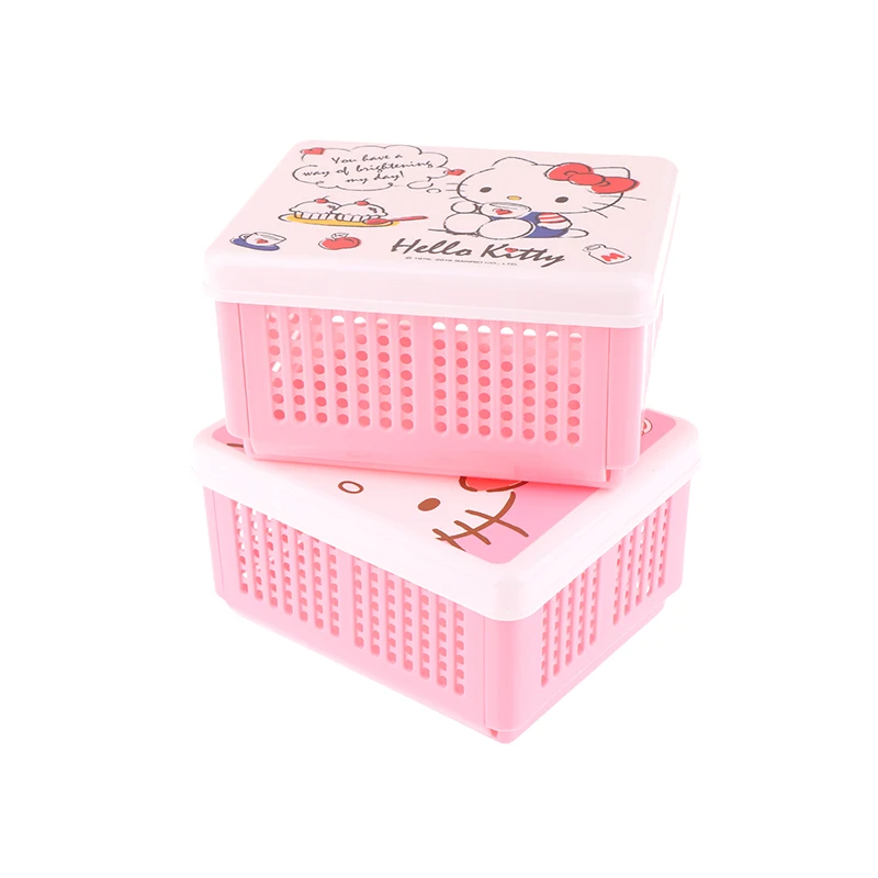 Sanrio Hello Kitty Multipurpose Folding Storage Box Cartoon Desktop Miscellaneous Cosmetics Sorting Box Girl Birthdaty Gifts
