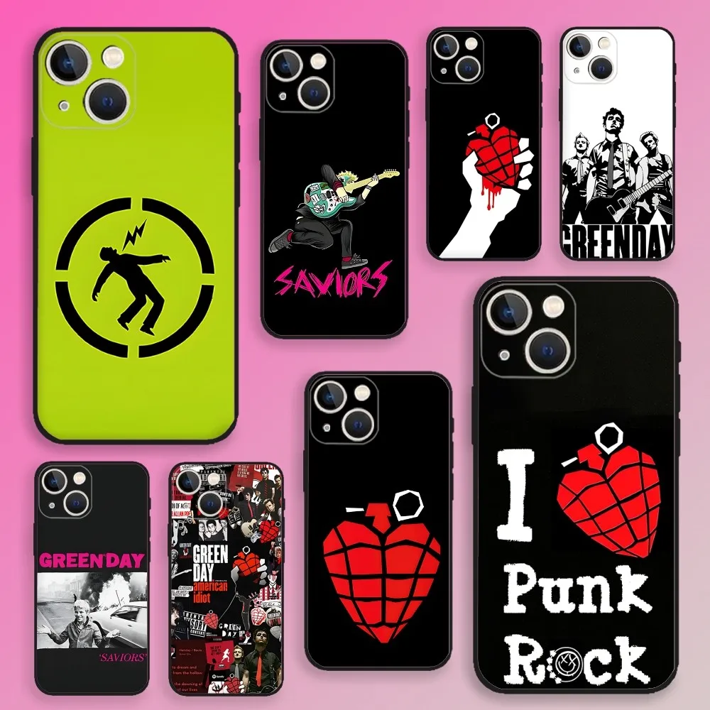 

G-Green Day Saviors Phone Case For iPhone 16,15,14,13,12,11,Plus,Pro Max,XS,X,E,SE,Mini Soft Silicone Black Cover
