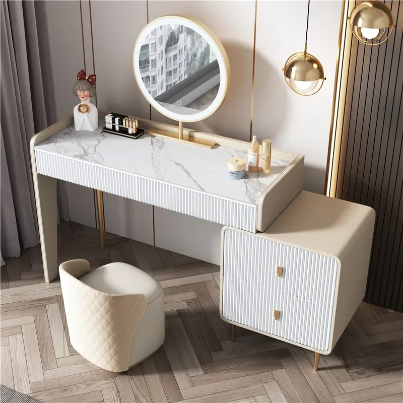 Desk Makeup Table Drawers Mirror Dressing Modern Bedroom Vanity Table Study Closets Girl Beauty Penteadeira Trendy Furniture