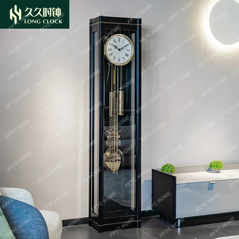 A Italian living room floor clock light luxury large clock new Chinese vertical pendulum clock Germany Helmler