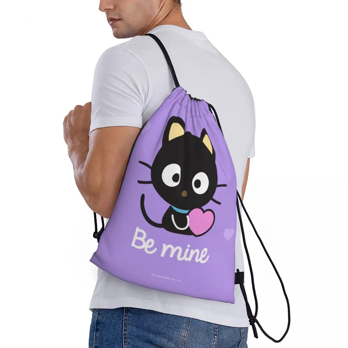 Aangepaste patroon logo tas met trekkoord Sanrio Hello Kitty reisrugzak student opbergtas schooltas   