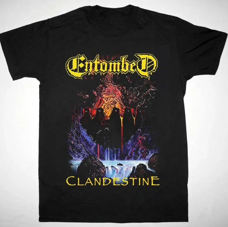 Entombed - Clandestine Gift For fan Short Sleeve Black Full Size Shirt AC1633