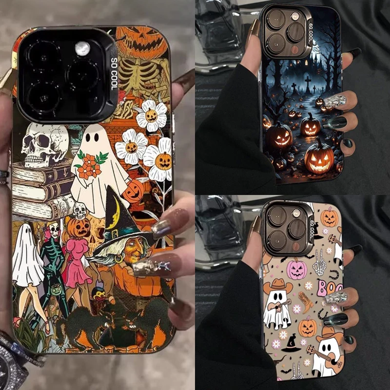 Halloween Ghost Pumpkin Flower Casing For Xiaomi POCO X6 X3 M6 F6 F5 X5 X6 X7 F7 Pro 11 Lite 12 13 14 12T 13T 14T Pro IMD Cover